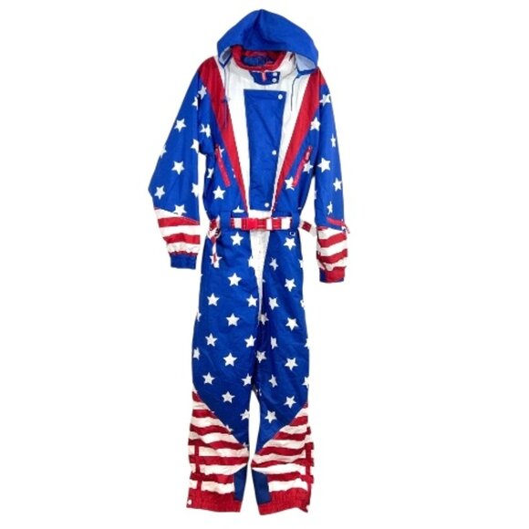 Tipsy Elves Americana Flag Ski Snow Suit American Flag Size XL - Picture 1 of 9
